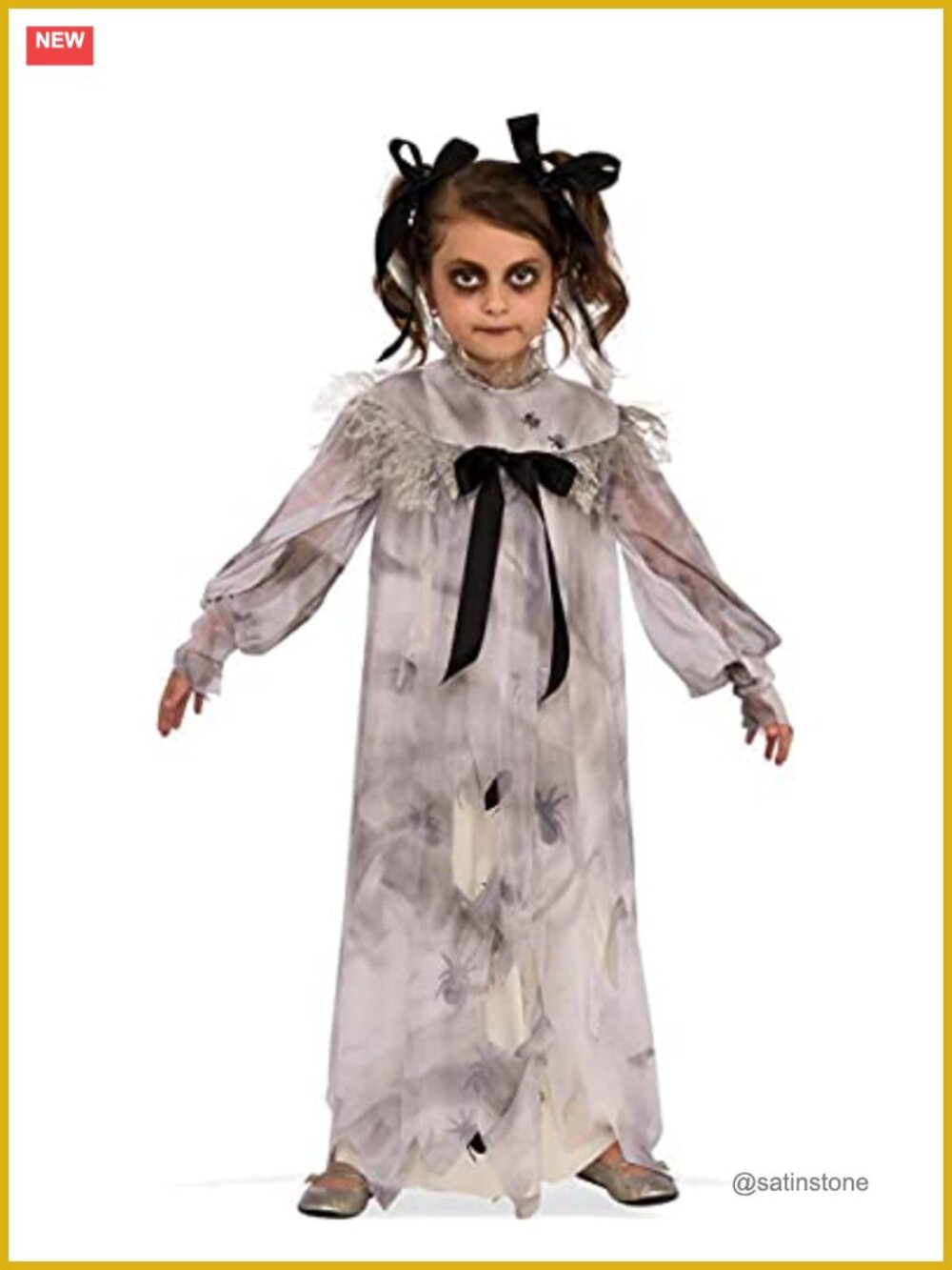 Kids Sweet Screams Costume Dress Hair Extensions Bows Halloween